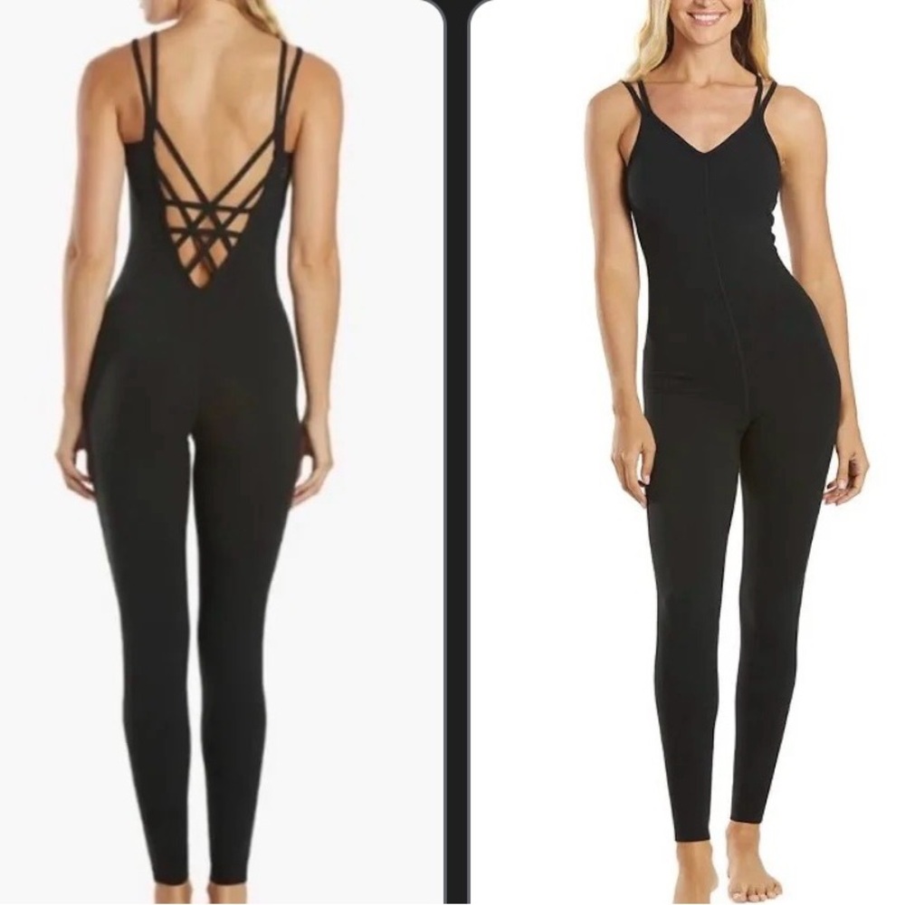 strappy back yoga jumpsuit